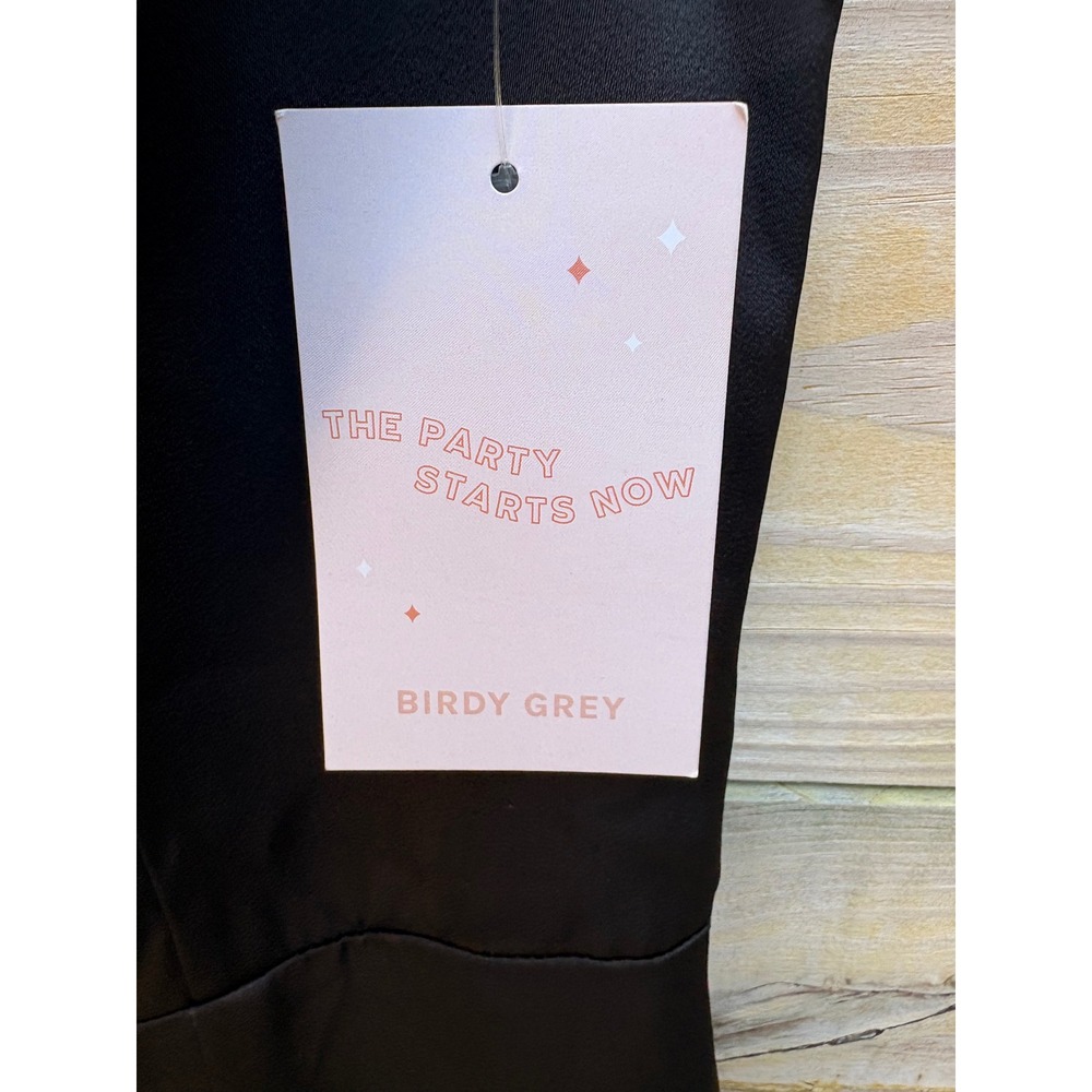 Birdy Grey Kira Matte Satin One Shoulder Maxi Dress Black XS BG169BK0001001 - Picture 4 of 12